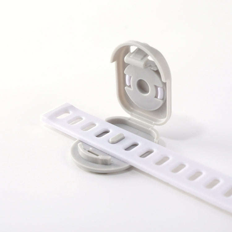 10 PCS Children Household Anti-opening Drawer Door Safety Lock, Color: Long White Gray