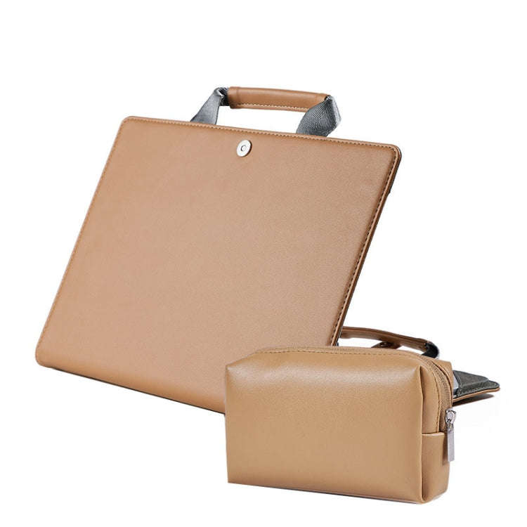 Laptop Bag Protective Case Tote Bag For MacBook Pro 15.4 inch, Color: Khaki + Power Bag