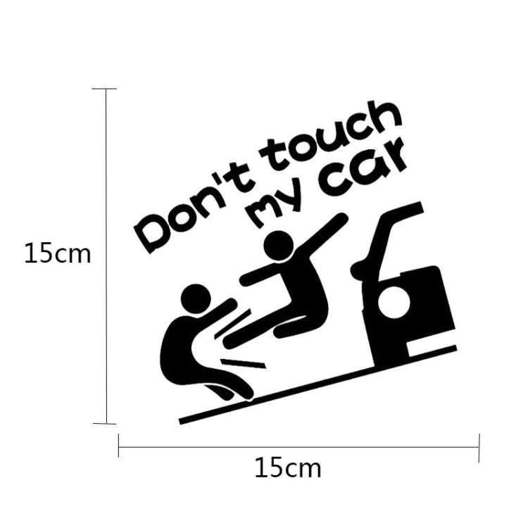 10PCS Reflective Funny Text Do Not Touch My Car Car Sticker(White)