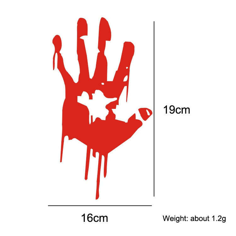 5 Sets Waterproof Sunscreen Reflective Car Sticker Blood Handprint Halloween Sticker(Red)