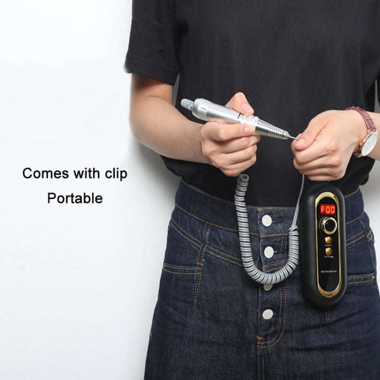 BLUEQUE Plug-in Portable Nail Art Carbon Brush Grinder, Specification: US Plug (Black)