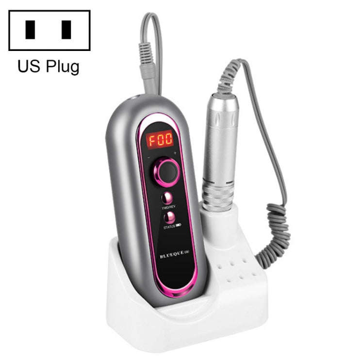 BLUEQUE Plug-in Portable Nail Art Carbon Brush Grinder, Specification: US Plug (Gray)