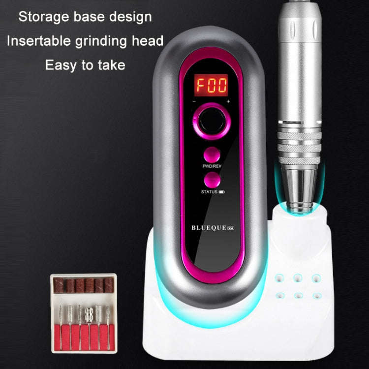 BLUEQUE Plug-in Portable Nail Art Carbon Brush Grinder, Specification: EU Plug (White)