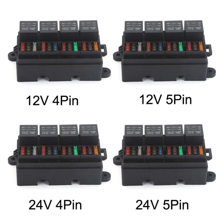 TF008-10 24V 4Pin Relay Car RV Radiography Sound Modified Electromagnetic Insurance Box