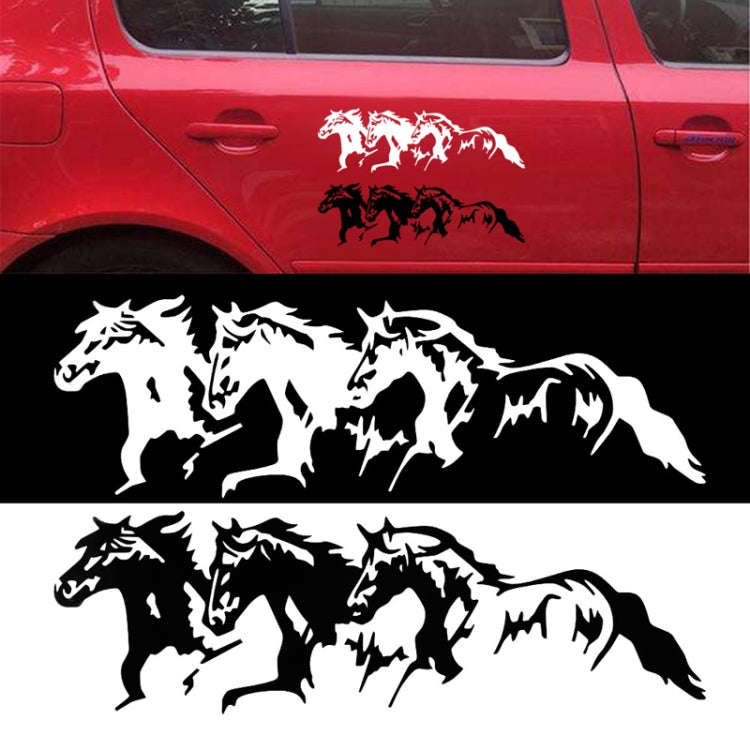 5PCS FGM-002 Carving Reflective Stickers Galloping Horse Car Body Sticker(Black)