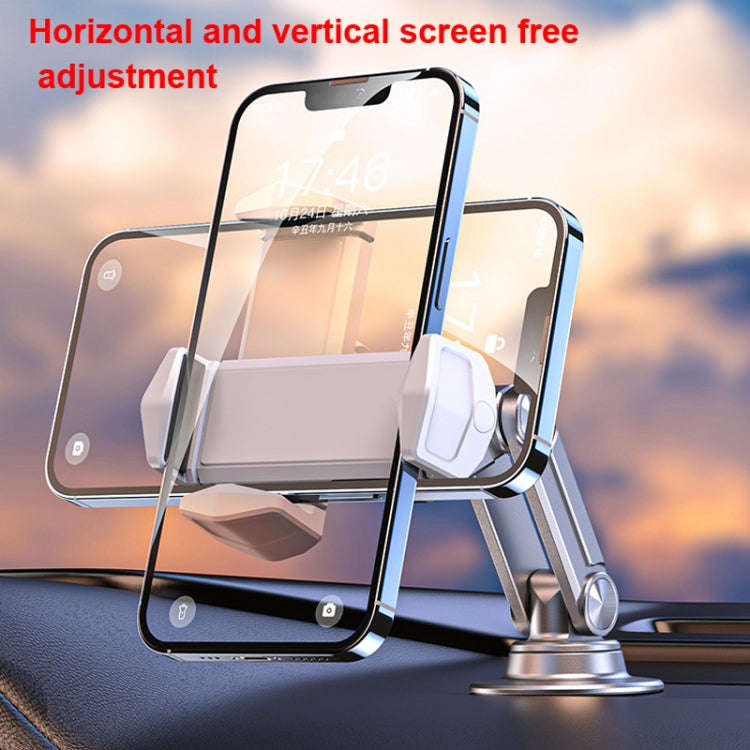 Aluminum Alloy Rotatable Lift Mobile Phone Holder Car Holder,Style: Clip Type Silver