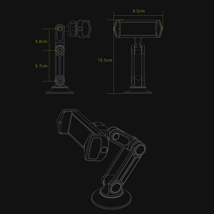 Aluminum Alloy Rotatable Lift Mobile Phone Holder Car Holder,Style: Clip Type Silver
