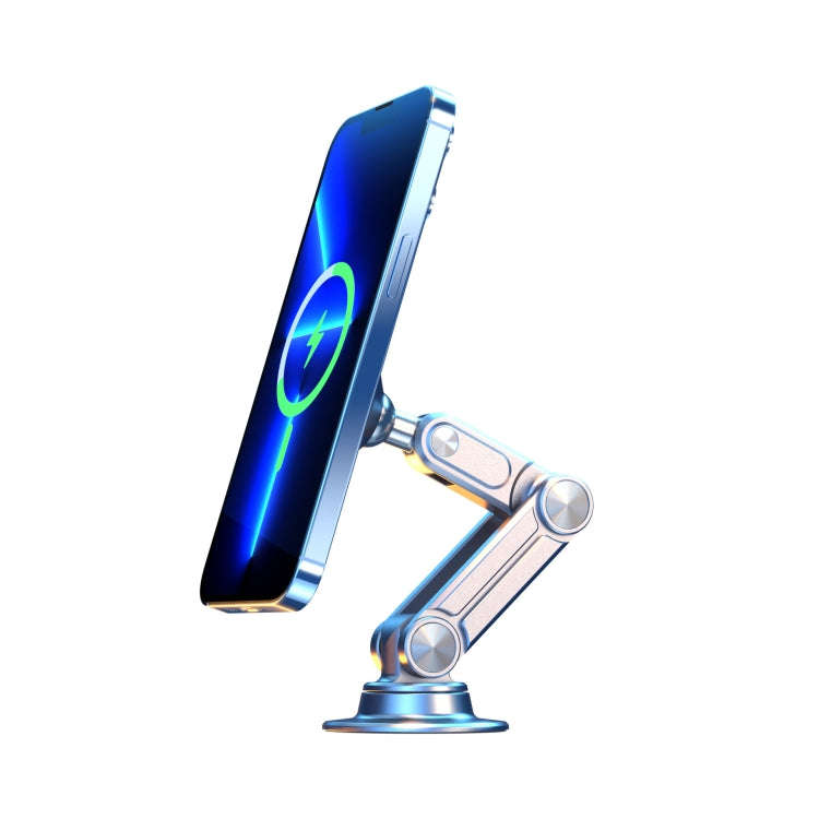 Aluminum Alloy Rotatable Lift Mobile Phone Holder Car Holder,Style: Magnetic Silver