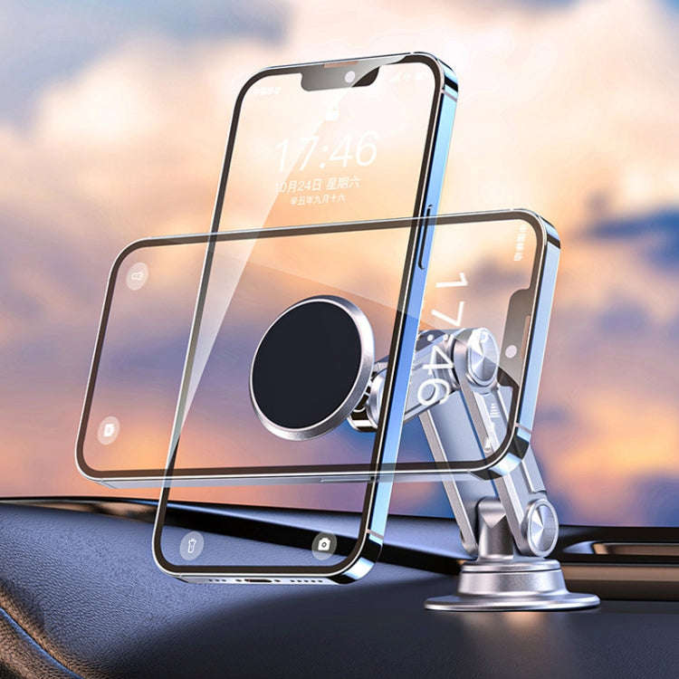 Aluminum Alloy Rotatable Lift Mobile Phone Holder Car Holder,Style: Magnetic Silver