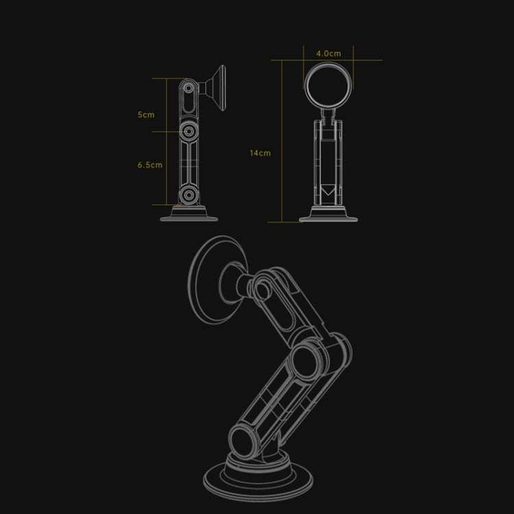 Aluminum Alloy Rotatable Lift Mobile Phone Holder Car Holder,Style: Magnetic Silver
