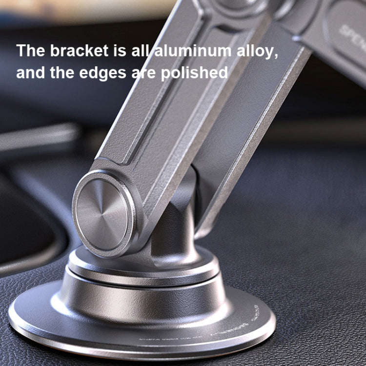 Aluminum Alloy Rotatable Lift Mobile Phone Holder Car Holder,Style: Magnetic Silver