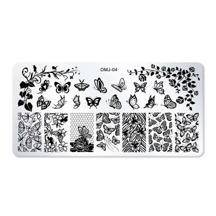 5 PCS Square Nail Art Print Template Nail Accessories(OMJ-04)