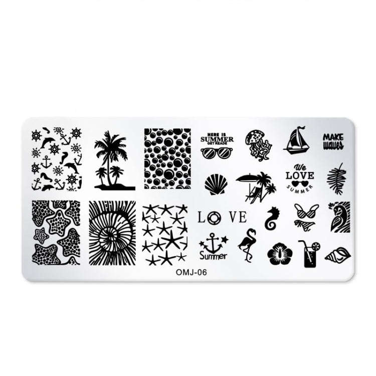 5 PCS Square Nail Art Print Template Nail Accessories(OMJ-06)