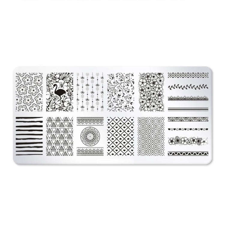 5 PCS Square Nail Art Print Template Nail Accessories(OMJ-08)