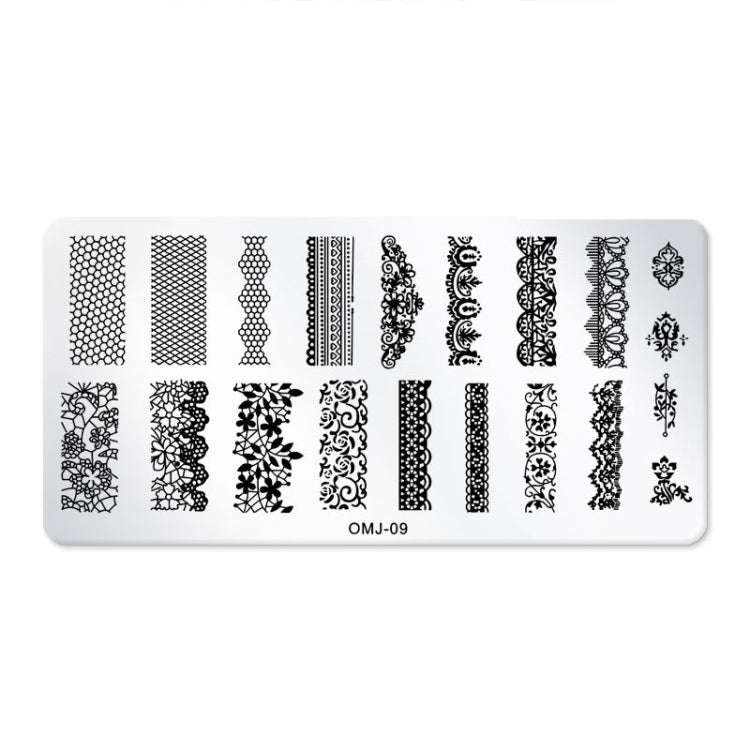 5 PCS Square Nail Art Print Template Nail Accessories(OMJ-09)