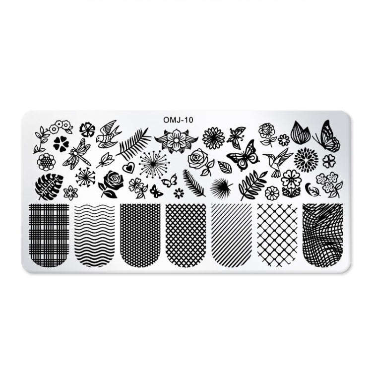 5 PCS Square Nail Art Print Template Nail Accessories(OMJ-10)