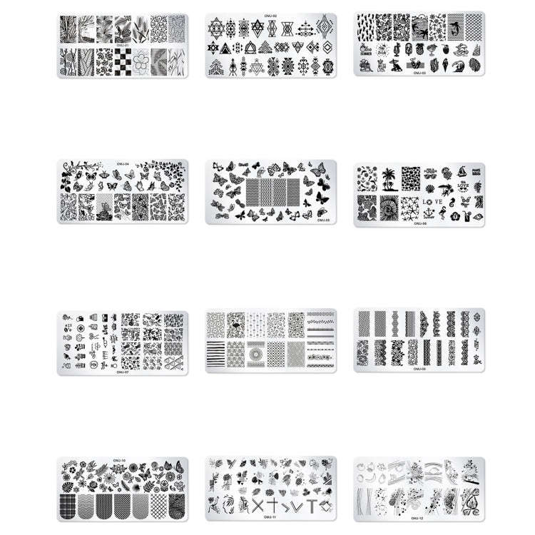 5 PCS Square Nail Art Print Template Nail Accessories(OMJ-03)