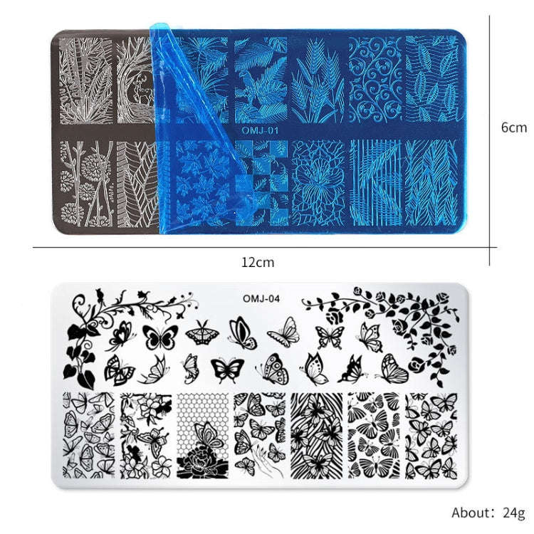 5 PCS Square Nail Art Print Template Nail Accessories(OMJ-03)