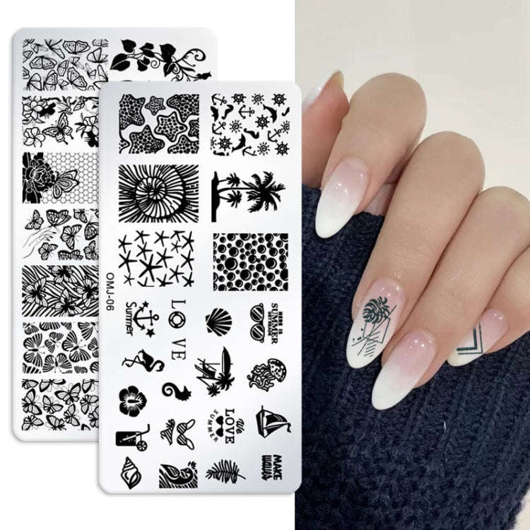 5 PCS Square Nail Art Print Template Nail Accessories(OMJ-03)