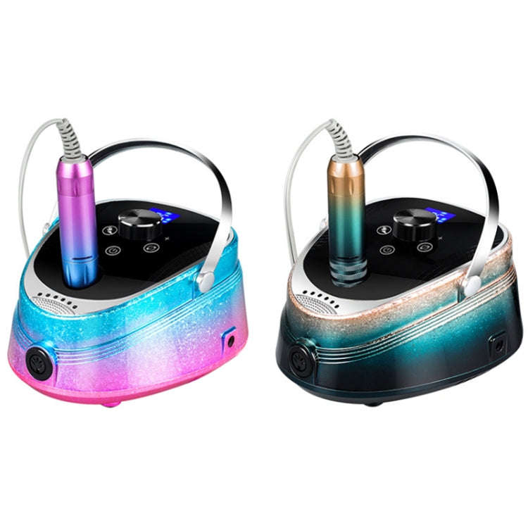 Ice Flower Gradient Rechargeable Low Noise Nail Polishing Machine, Specification: US Plug (Yellow...