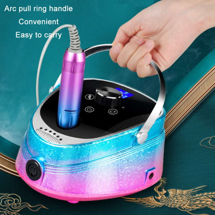 Ice Flower Gradient Rechargeable Low Noise Nail Polishing Machine, Specification: US Plug (Yellow...