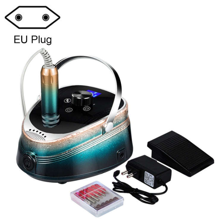 Ice Flower Gradient Rechargeable Low Noise Nail Polishing Machine, Specification: EU Plug (Yellow...