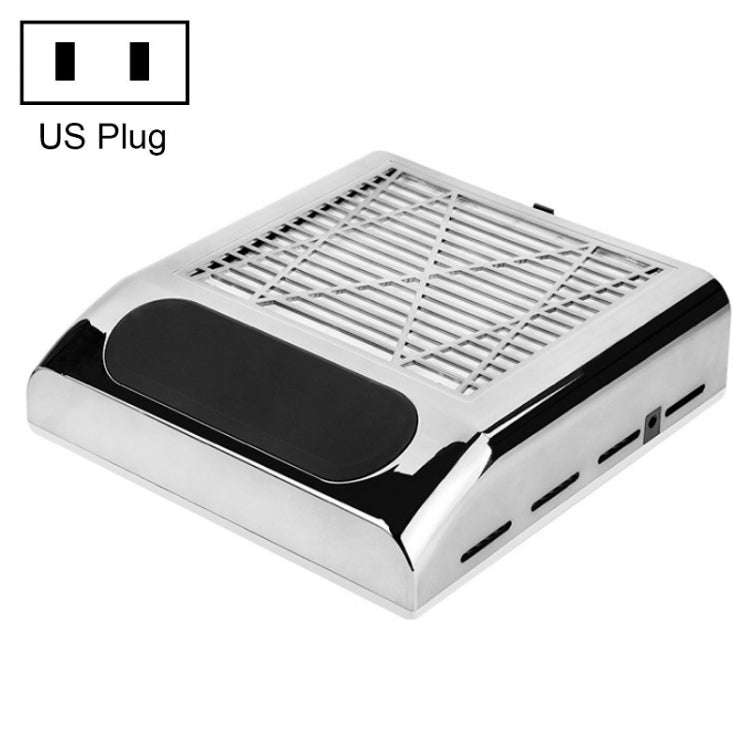 80W Manicure Vacuum Cleaner With Pull-Out Filter, Specification: US Plug (Silver)
