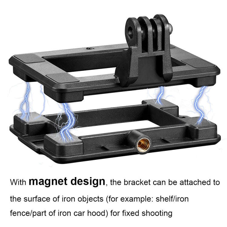 060 Outdoor Live Action Camera Magnetic Bracket with Adjustable Lanyard(Black)
