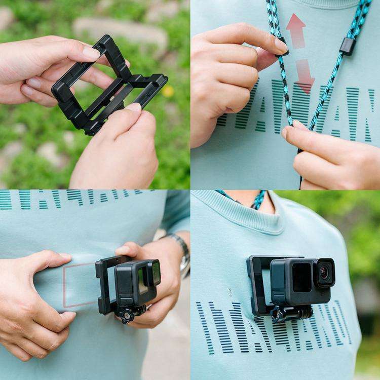 060 Outdoor Live Action Camera Magnetic Bracket with Adjustable Lanyard(Black)