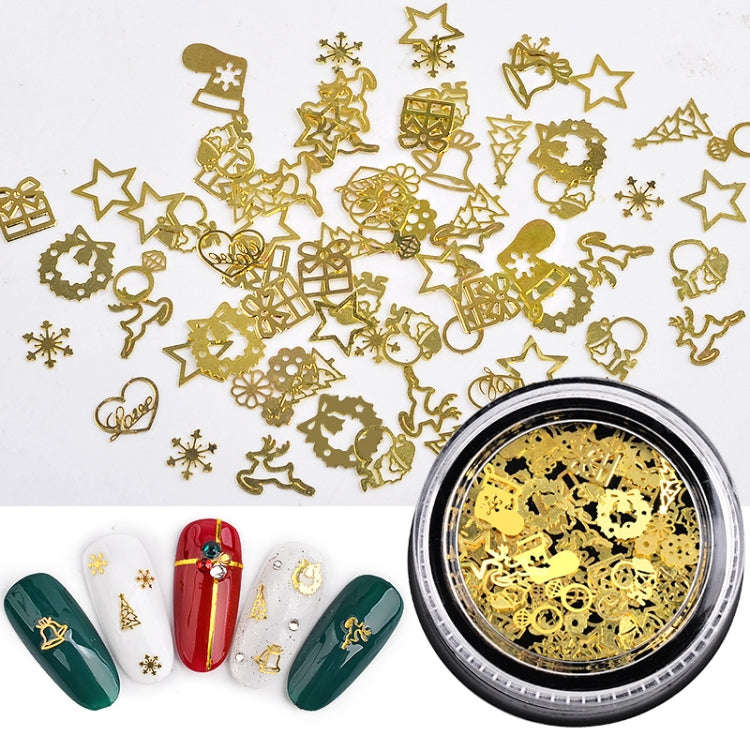 5 Boxes SP0284 Hollow Metal Decorative Patch Nail Art Accessories Nail Art Accessories(Christmas 1)