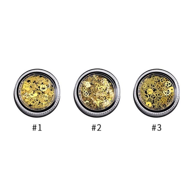 5 Boxes SP0284 Hollow Metal Decorative Patch Nail Art Accessories Nail Art Accessories(Gear 3)
