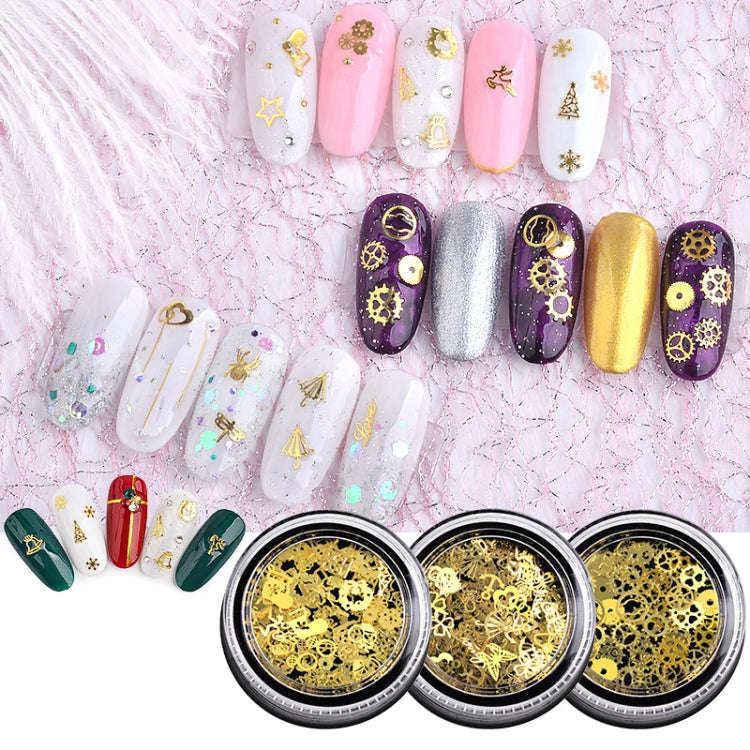 5 Boxes SP0284 Hollow Metal Decorative Patch Nail Art Accessories Nail Art Accessories(Gear 3)