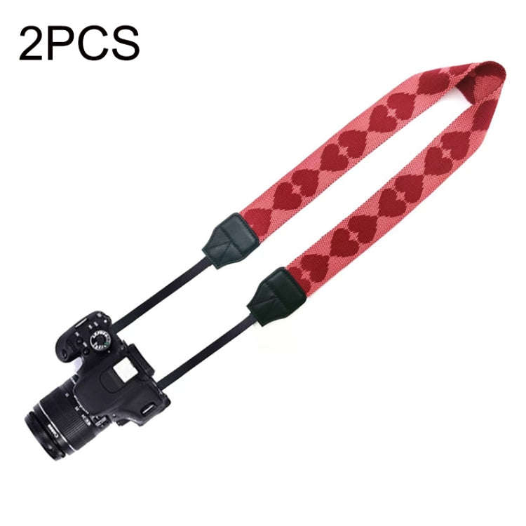 2PCS Cute Love Halter Neck Micro Single Card Machine SLR Camera Strap