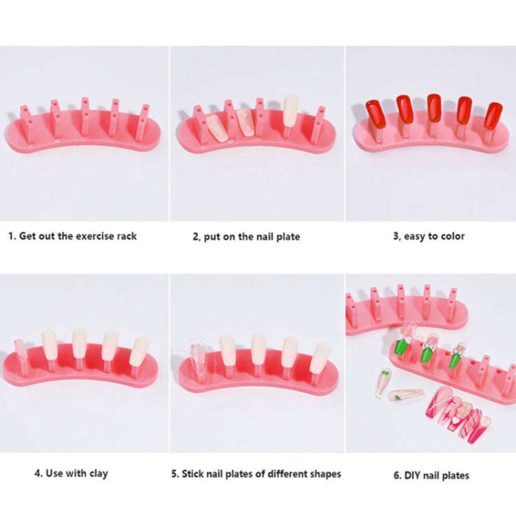 3 Sets Adhesive-Free Nail Practice Stand Nail Display Stand(02 Pink)