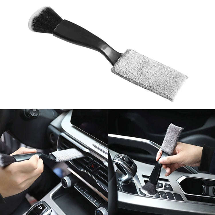 D-4527 Car Dust Cleaning Double-hended Soft Bristle Detail Brush(Black)