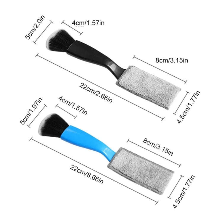 D-4527 Car Dust Cleaning Double-hended Soft Bristle Detail Brush(Blue)
