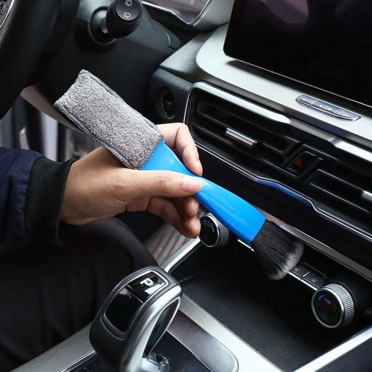 D-4527 Car Dust Cleaning Double-hended Soft Bristle Detail Brush(Blue)