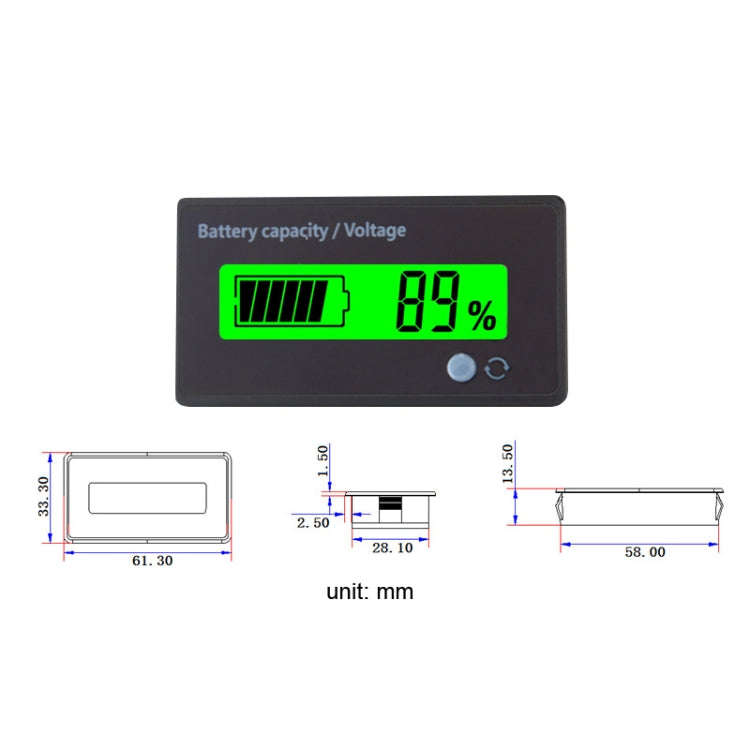 L6133 LCD Electric Motorcycle Power Display, Style: Internal Green Backlight