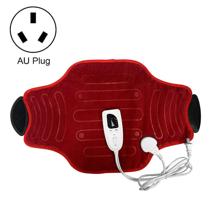 Adjustable Temperature Timing Waist Thermal Compression Heated Belt AU Plug 240V(Wine Red)