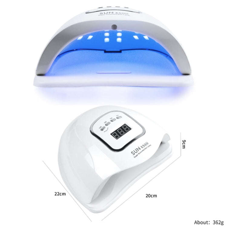 SunX5Max 150W Nail Polish Glue LED Phototherapy Induction Baking Lamp(US Plug)