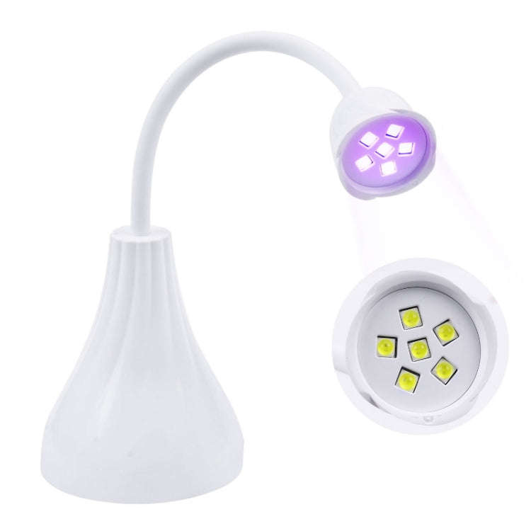 Portable USB Nail Art Rose Nail Polish Glue Phototherapy Lamp(White)