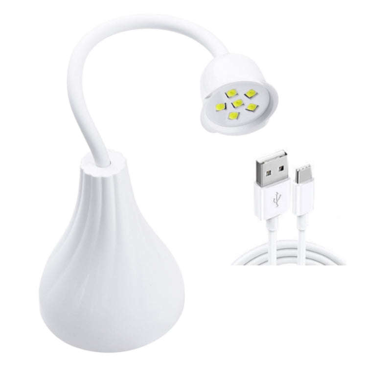 Portable USB Nail Art Rose Nail Polish Glue Phototherapy Lamp(White)
