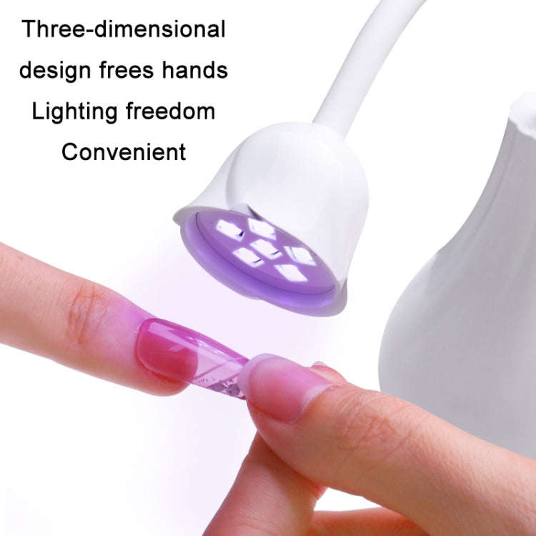 Portable USB Nail Art Rose Nail Polish Glue Phototherapy Lamp(White)