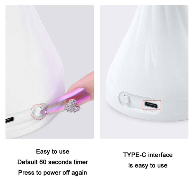 Portable USB Nail Art Rose Nail Polish Glue Phototherapy Lamp(White)