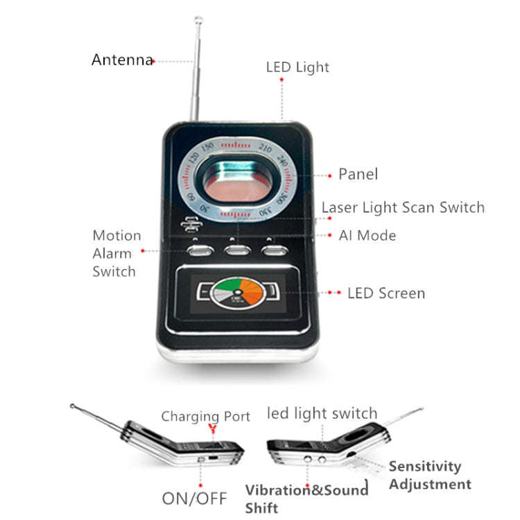 K600 Signal Detector Hotel Camera Anti-Sneak Shooting Infrared Scanning Detector