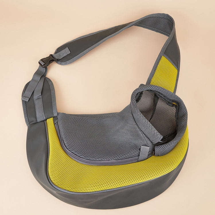 Pet Bag Widened Shoulder Strap Breathable Messenger Cat Bag,Size: Small(Yellow)