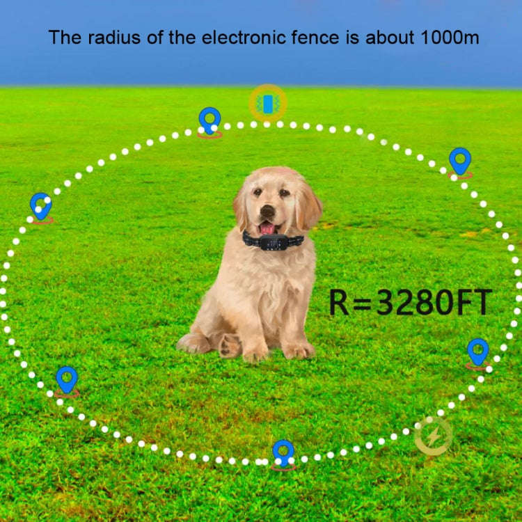 Dog Trainer Electronic Fence Smart GPS Wireless Bark Stop(White)