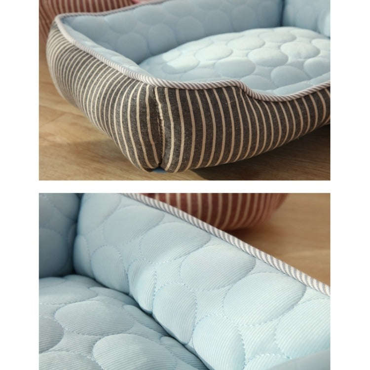 Summer Cold Feeling Dog Cat Kennel Ice Silk Cool Den L(Blue)