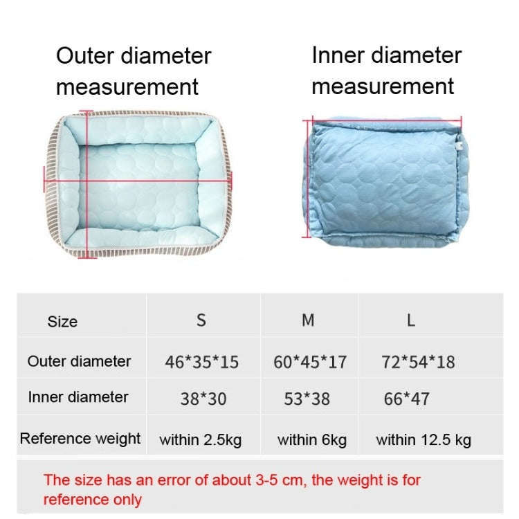 Summer Cold Feeling Dog Cat Kennel Ice Silk Cool Den L(Blue)