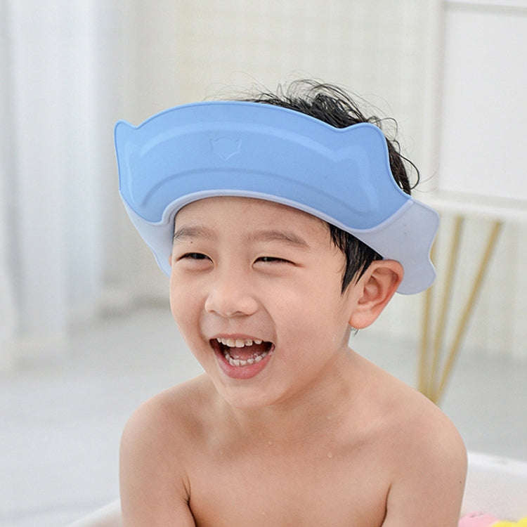 Shampoo Earmuffs Silicon Infant Wash Bath Cap Child Washing Hat(Blue)